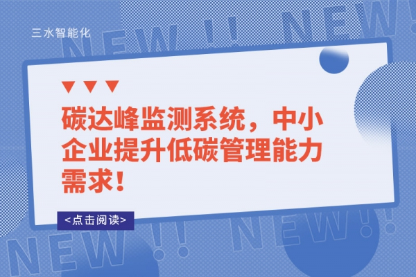 碳達(dá)峰監(jiān)測系統(tǒng)，中小企業(yè)提升低碳管理能力需求！